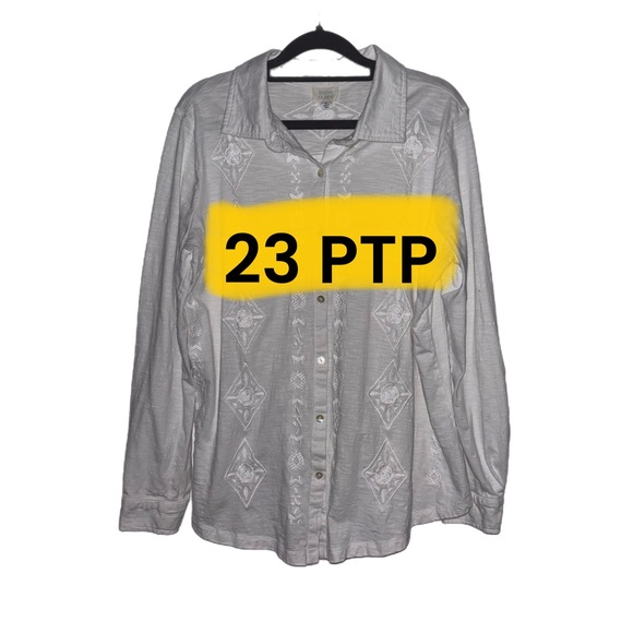 Sigrid Olsen Size L Long Sleeve Button Down Shirt - Picture 6 of 7